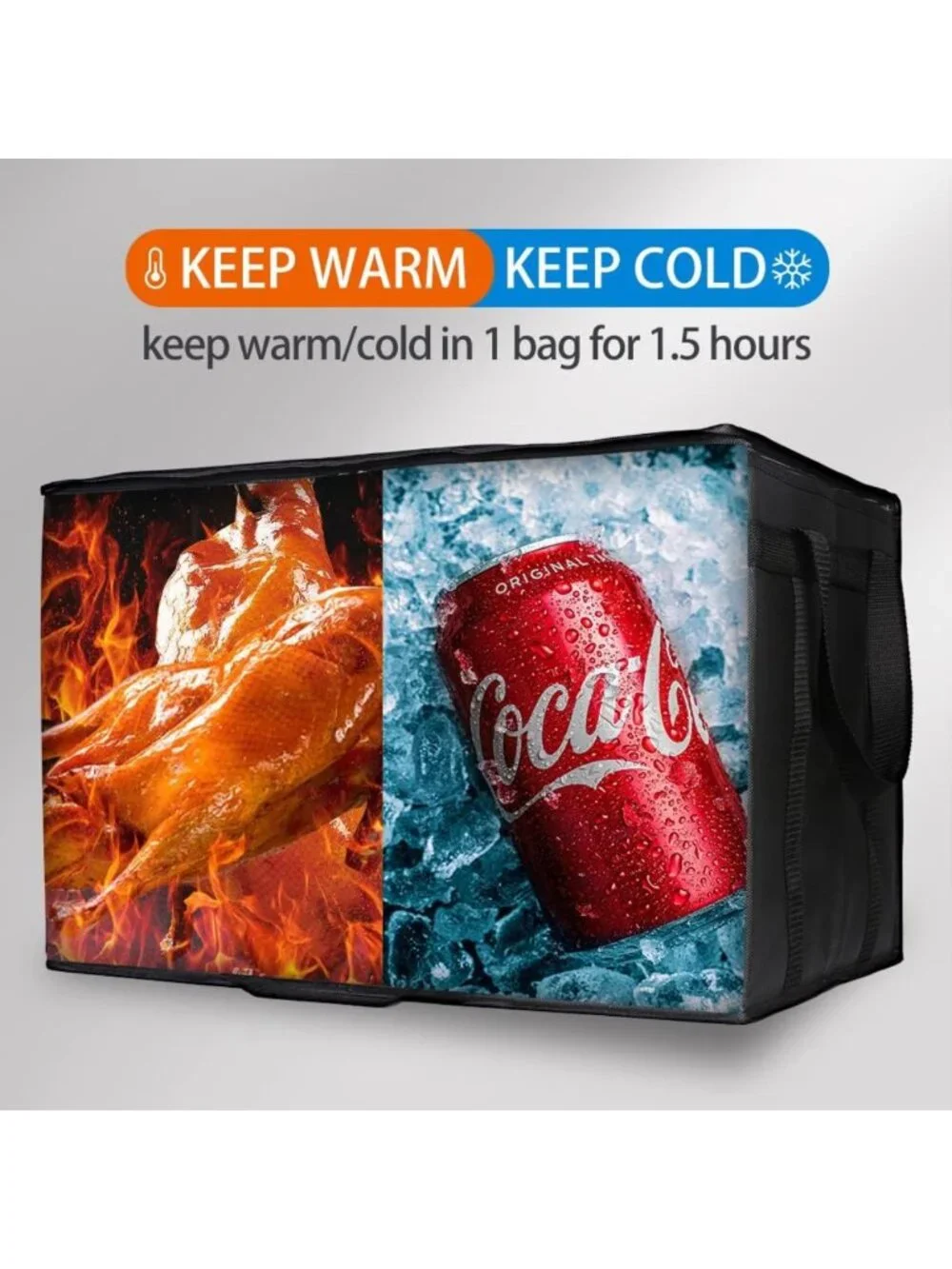4-Pack Extra Large Insulated Grocery Tote Bags for Hot & Cold Food Delivery